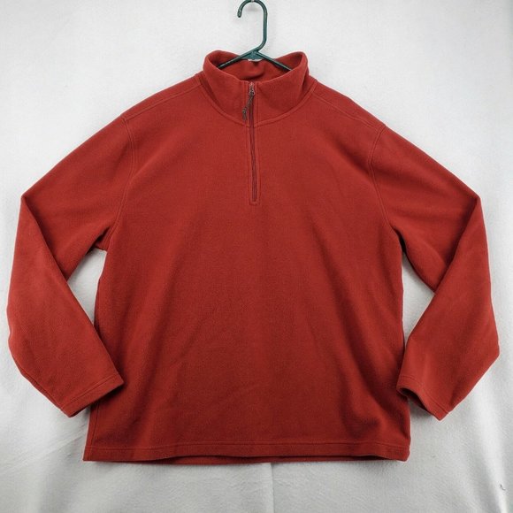 St John's Bay Shirt Men's Long Sleeve1/4 Zip Pullover Polyester Blend Red XL - Picture 2 of 11